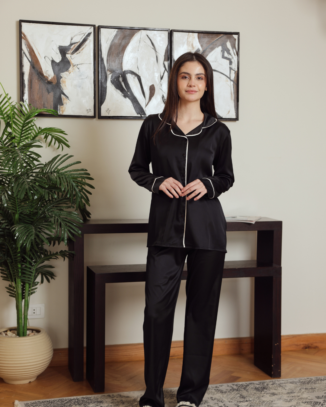 بيجاما حريمي ستان  و بنطلون كلاسيك سادة