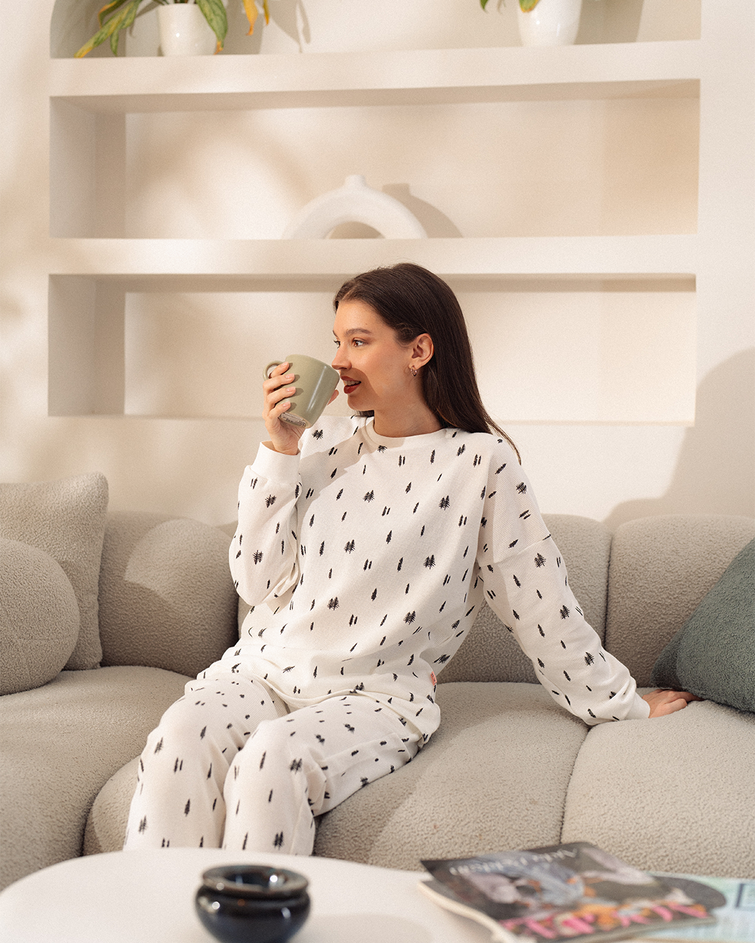 Pine Trees Women's Long Sleeve Pajamas