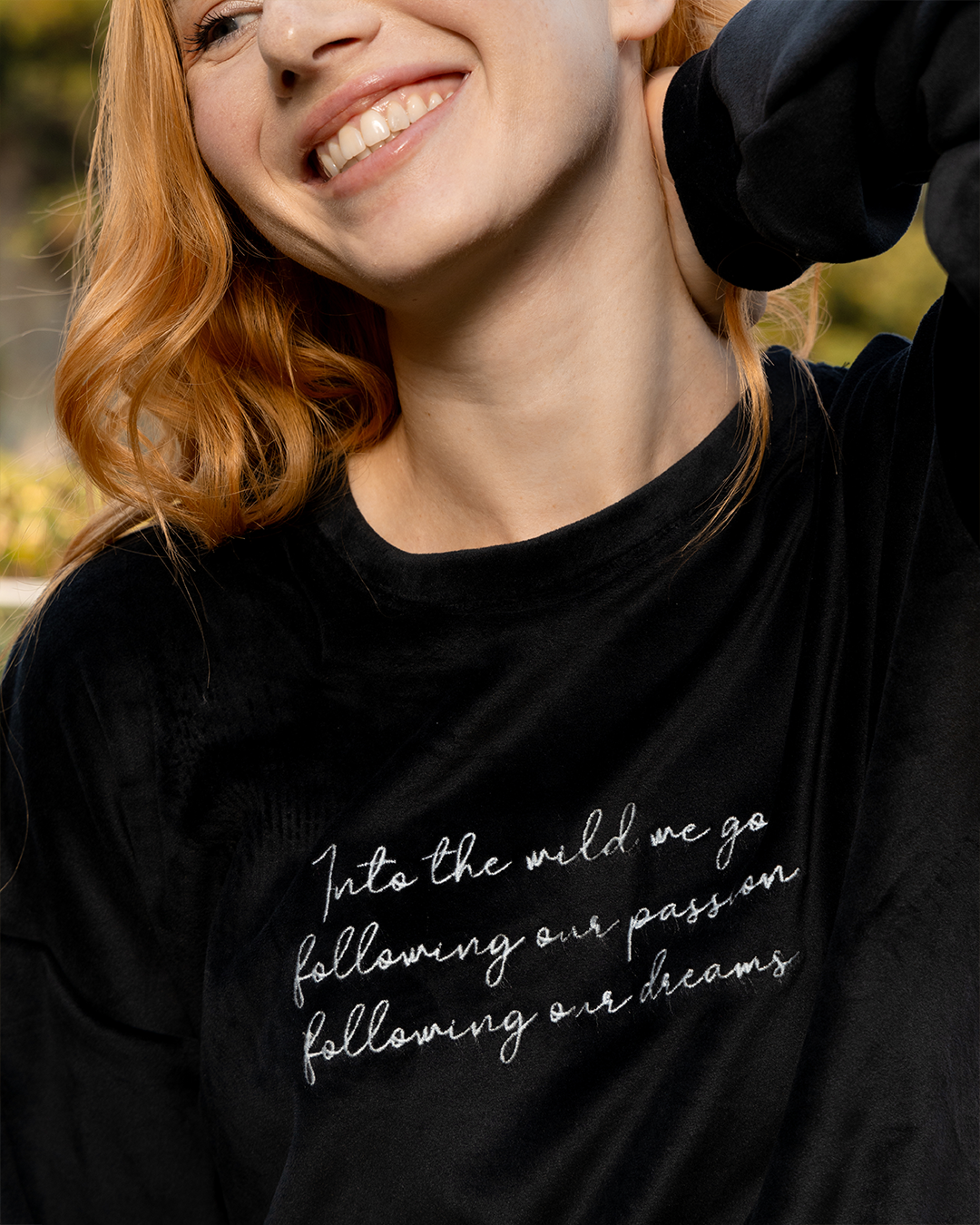 Into the wild we go بيجاما حريمي كُم طويل