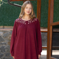 Flowers Embroidery Women's Long Sleeve Jalabiya