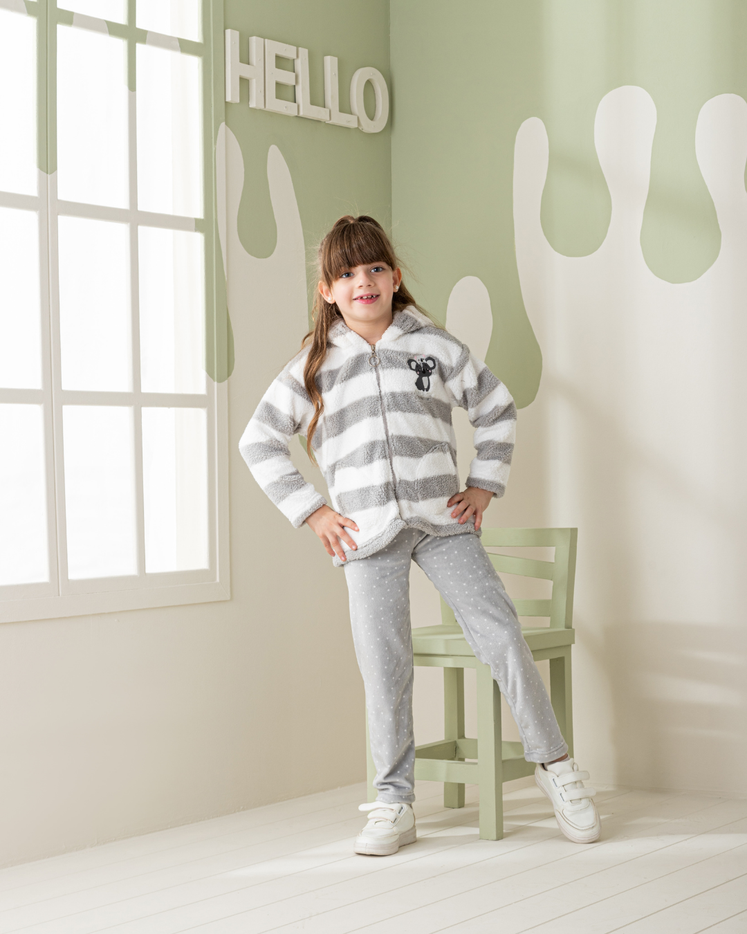 Cute Kuala Girls' Long Sleeve Pajamas