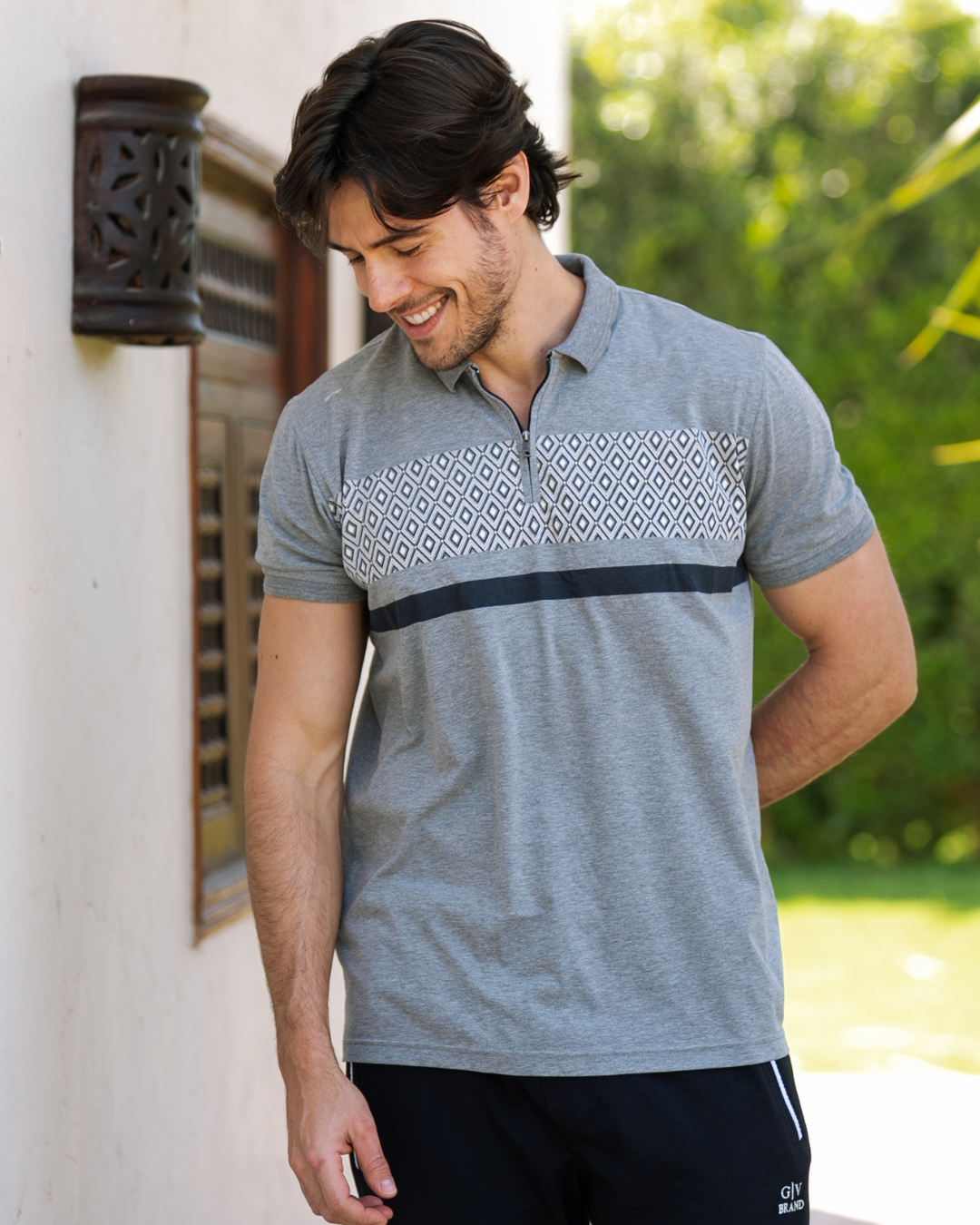 Black line بيجاما رجالي نص سوستة نص كم و بنطلون