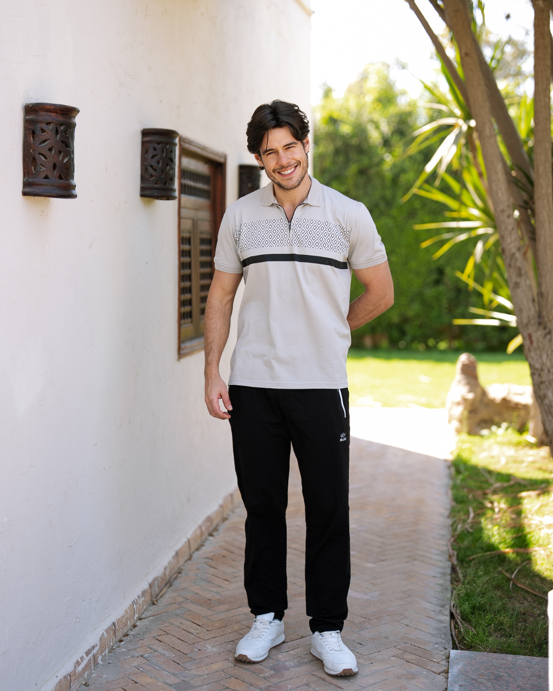 Black line بيجاما رجالي نص سوستة نص كم و بنطلون