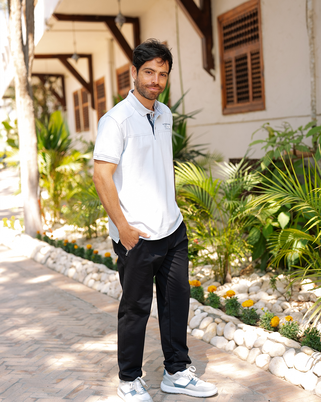 FRE50 بيجاما رجالي نص كم بياقة و بنطلون