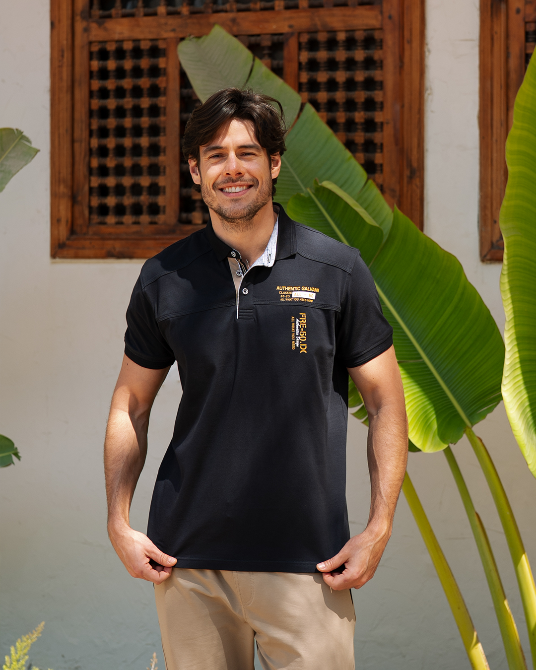 FRE50 بيجاما رجالي نص كم بياقة و بنطلون