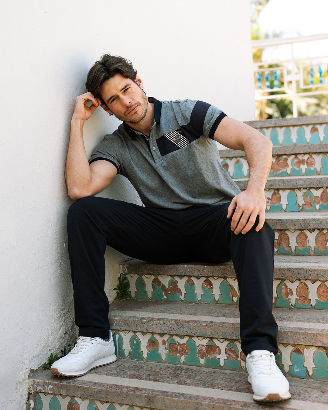 Comfortable men بيجاما رجالي نص كم بياقة و بنطلون