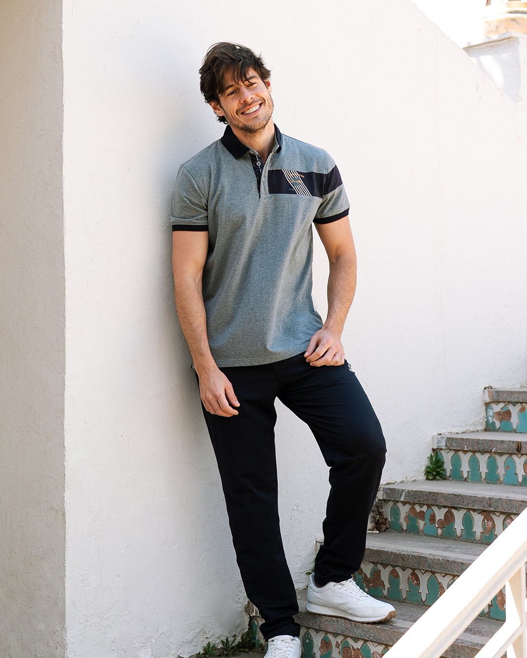 Comfortable men بيجاما رجالي نص كم بياقة و بنطلون