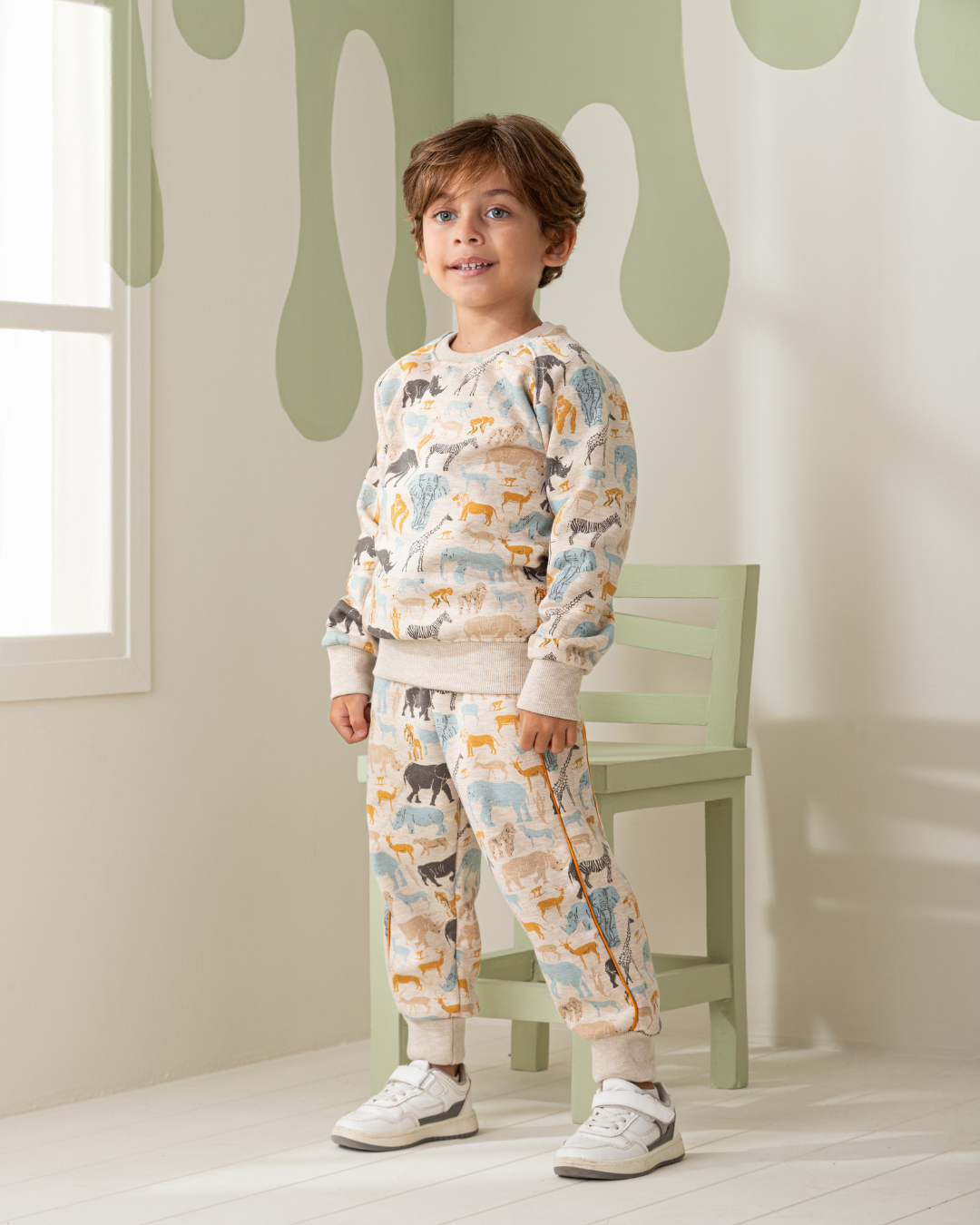 Zoo Animals Boys' Melton Cotton Pajamas