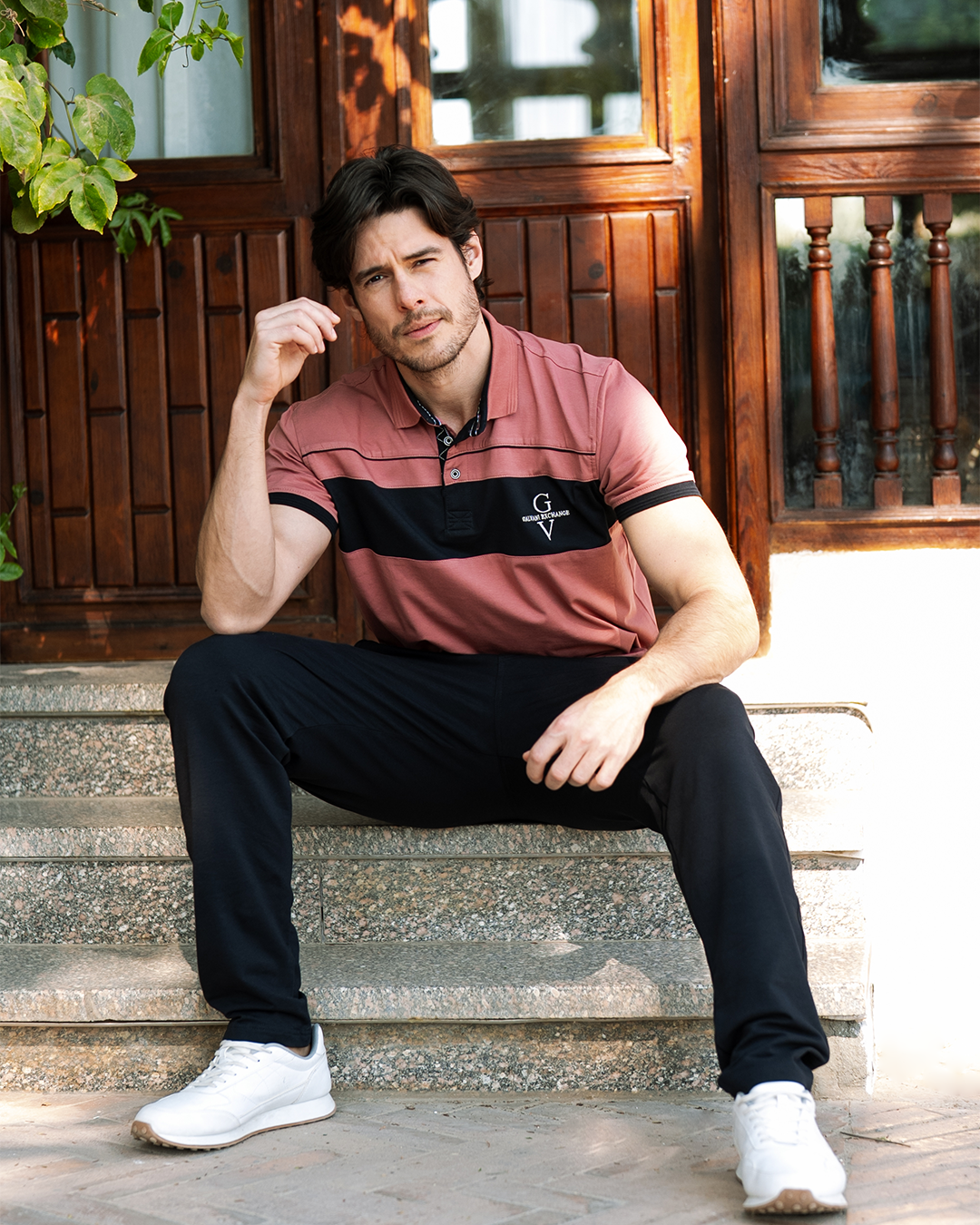 GV بيجاما رجالي نص كم بياقة و بنطلون