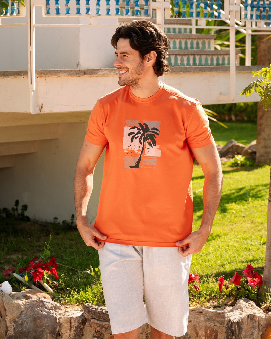 Palm tree بيجاما رجالي نص كم و شورت