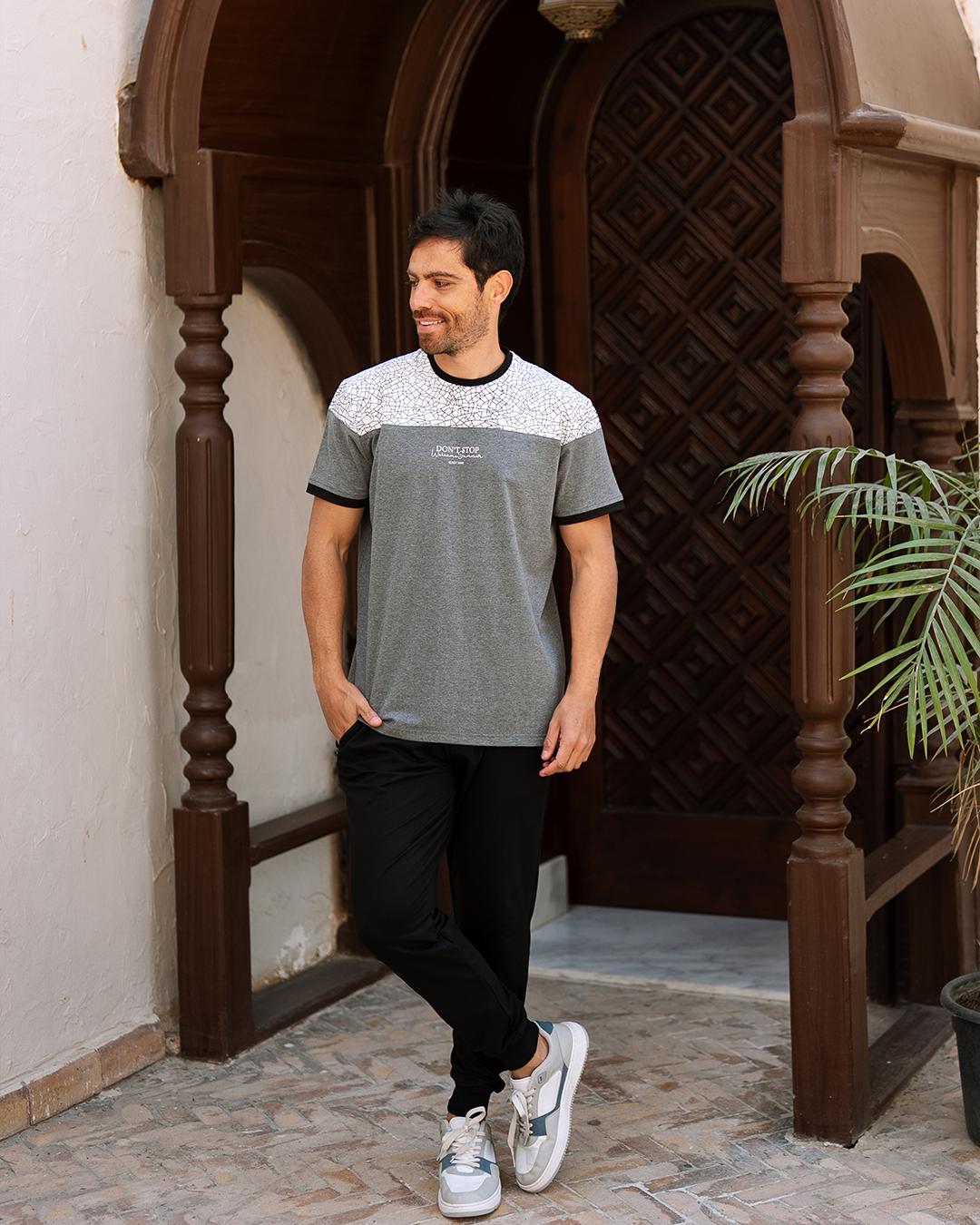 Don't stop بيجاما رجالي نص كم و بنطلون