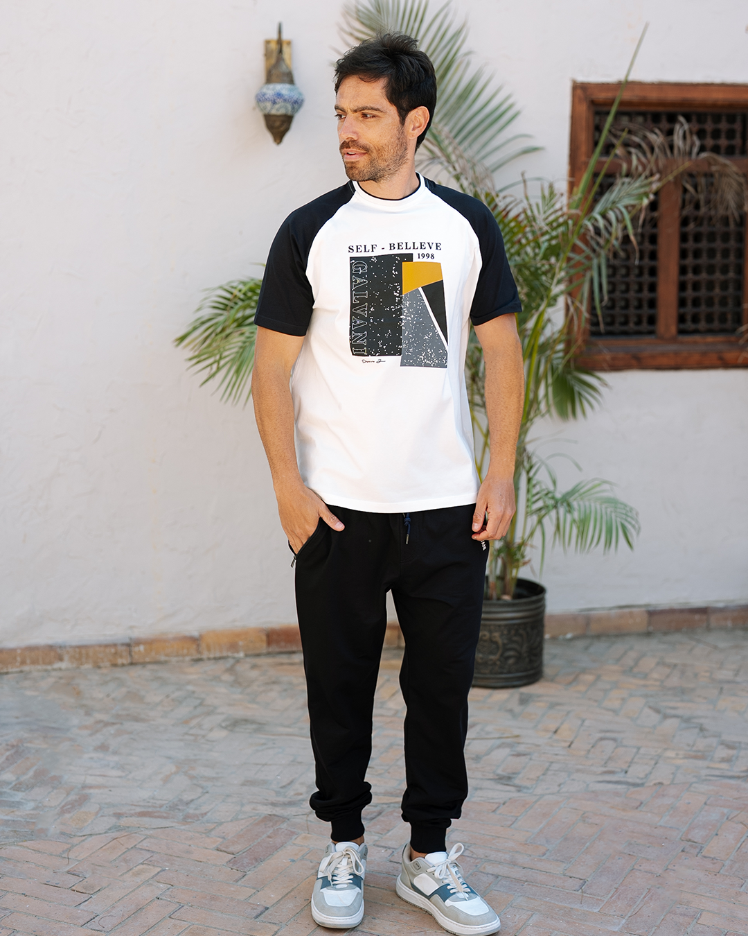 Self Believe بيجاما رجالي نص كم و بنطلون