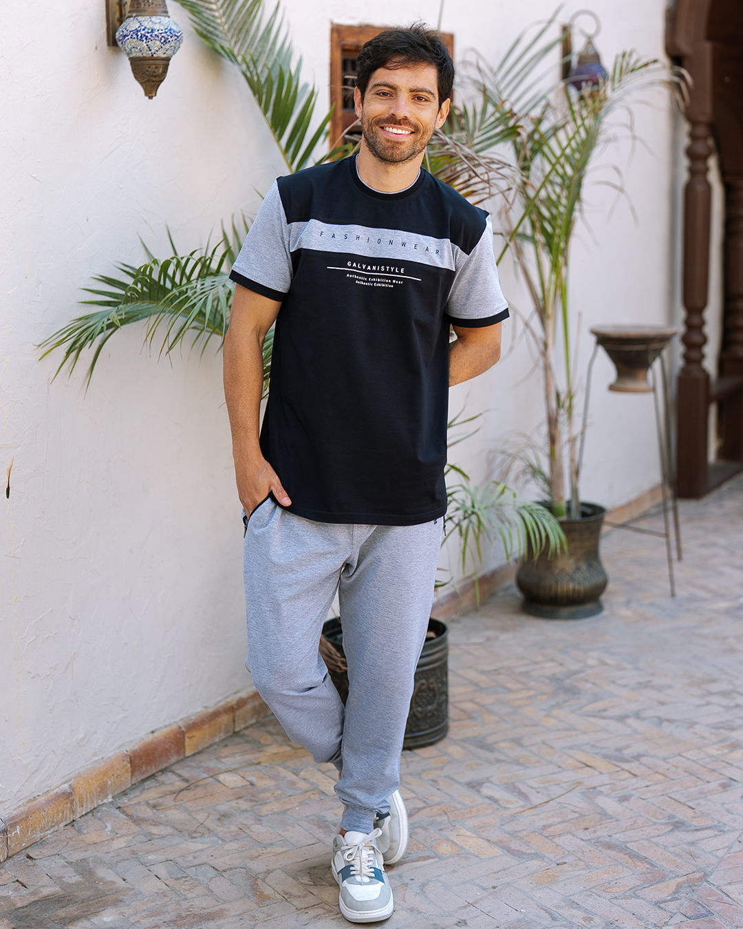 Fashion Wear بيجاما رجالي نص كم و بنطلون