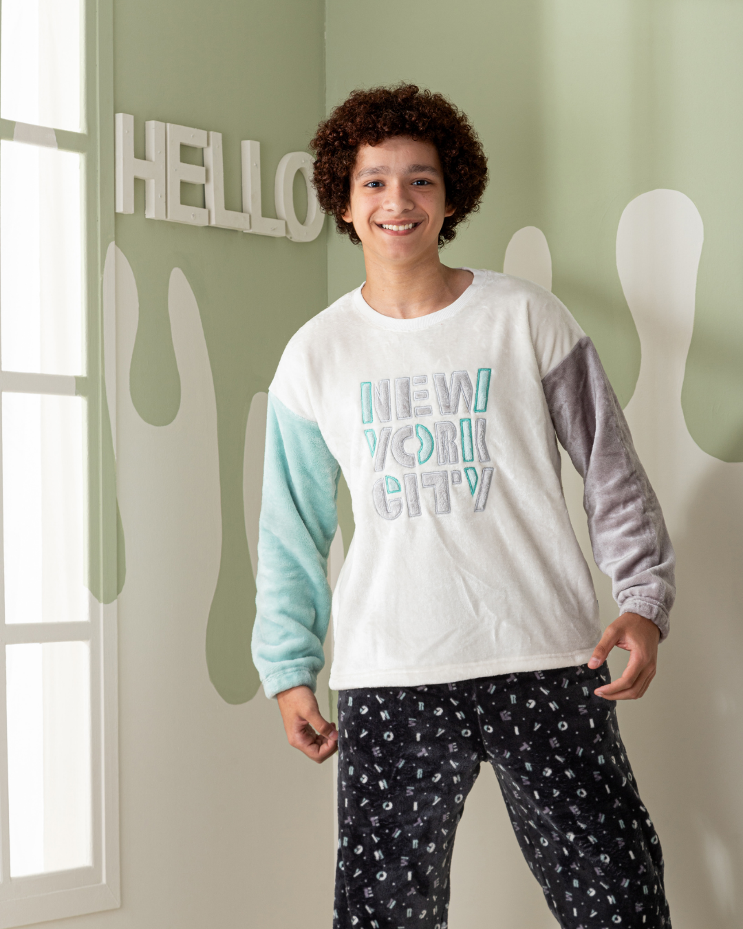 NYC Junior boys pajamas with sleeves and trousers