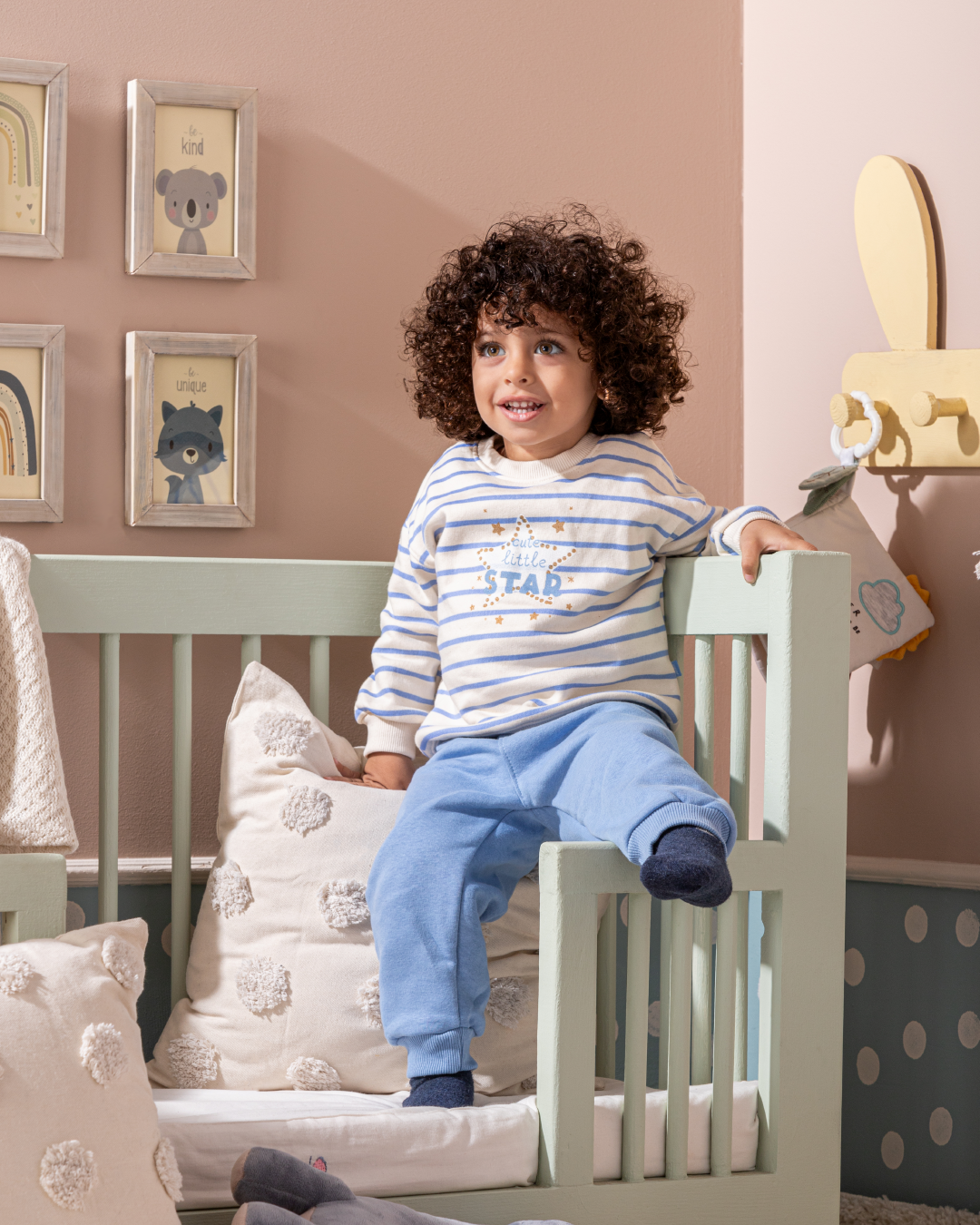 Blue Stripe بيجامه اولادي بيبي بكم وبنطلون مطبوع