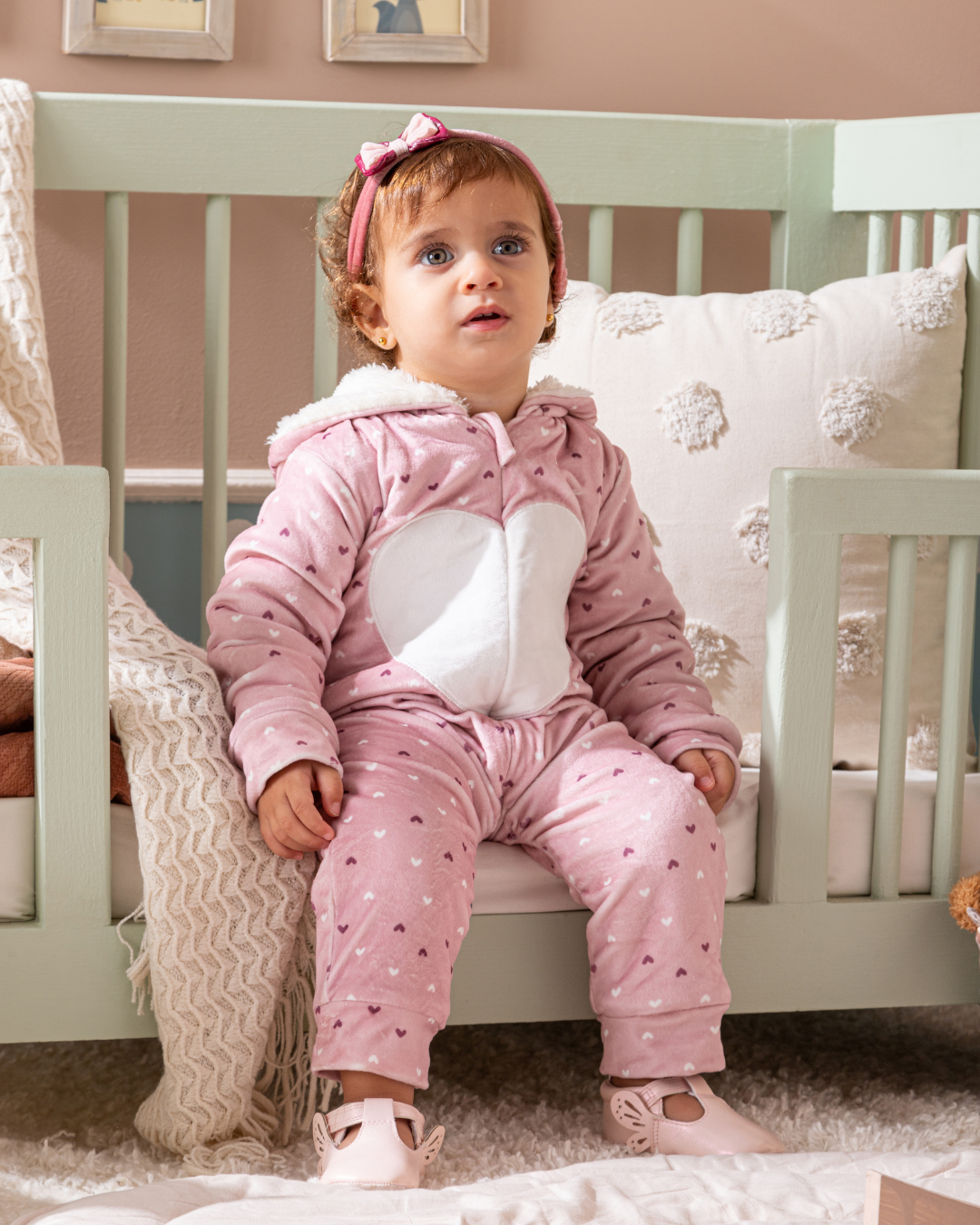 Cat Jumsuit Girls' Fur Lined Baby Jumpsuit