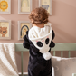 baby panda baby jumpsuit with cabochon and polar zippers lined with fur