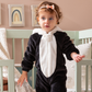 baby panda baby jumpsuit with cabochon and polar zippers lined with fur