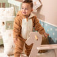 Deer Jumbsuit Baby jumpsuit with cabochon and fur zipper