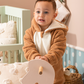 Deer Jumbsuit Baby jumpsuit with cabochon and fur zipper