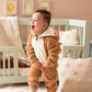 Deer Jumbsuit Baby jumpsuit with cabochon and fur zipper