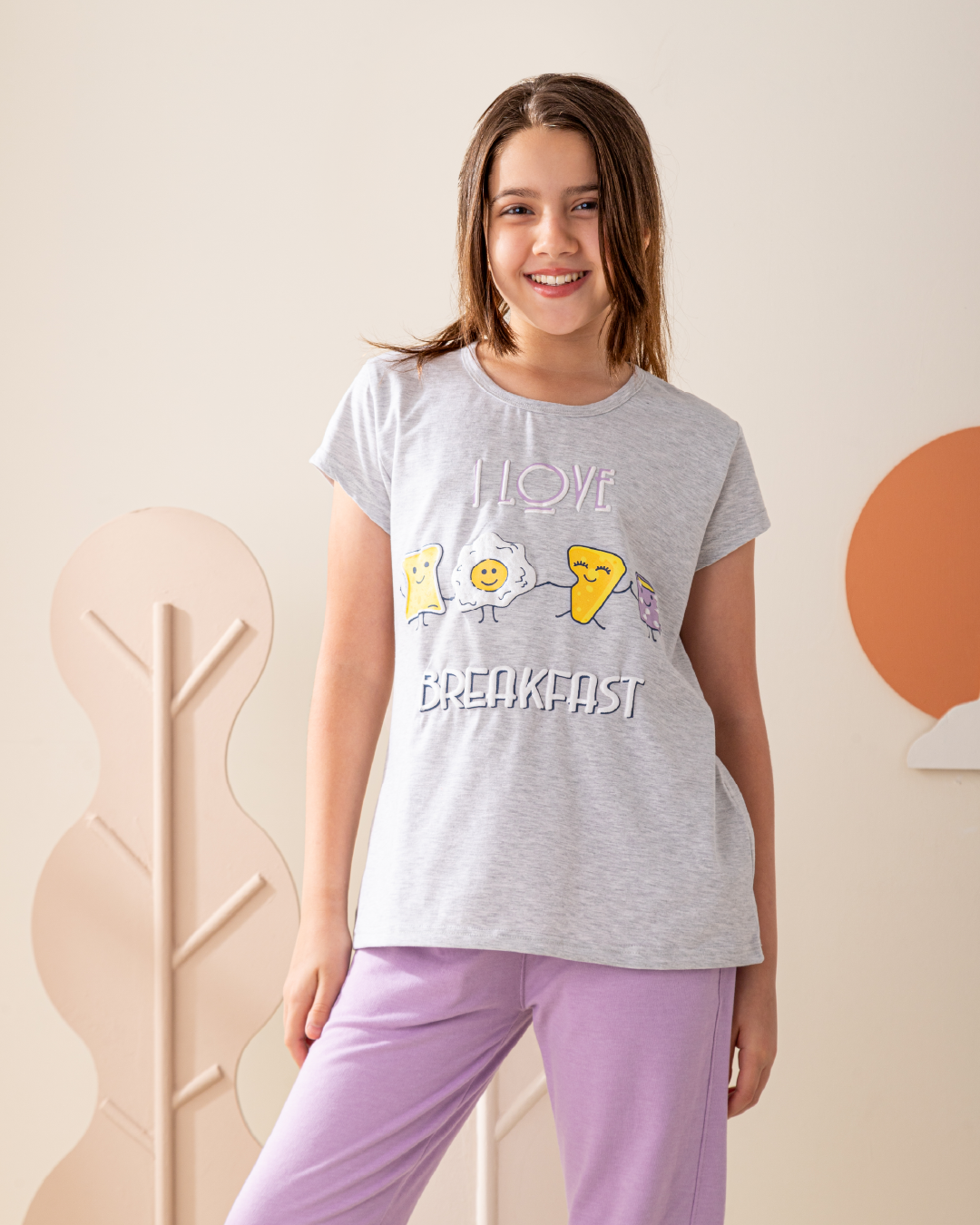 Breakfast طقم بناتي طباعه