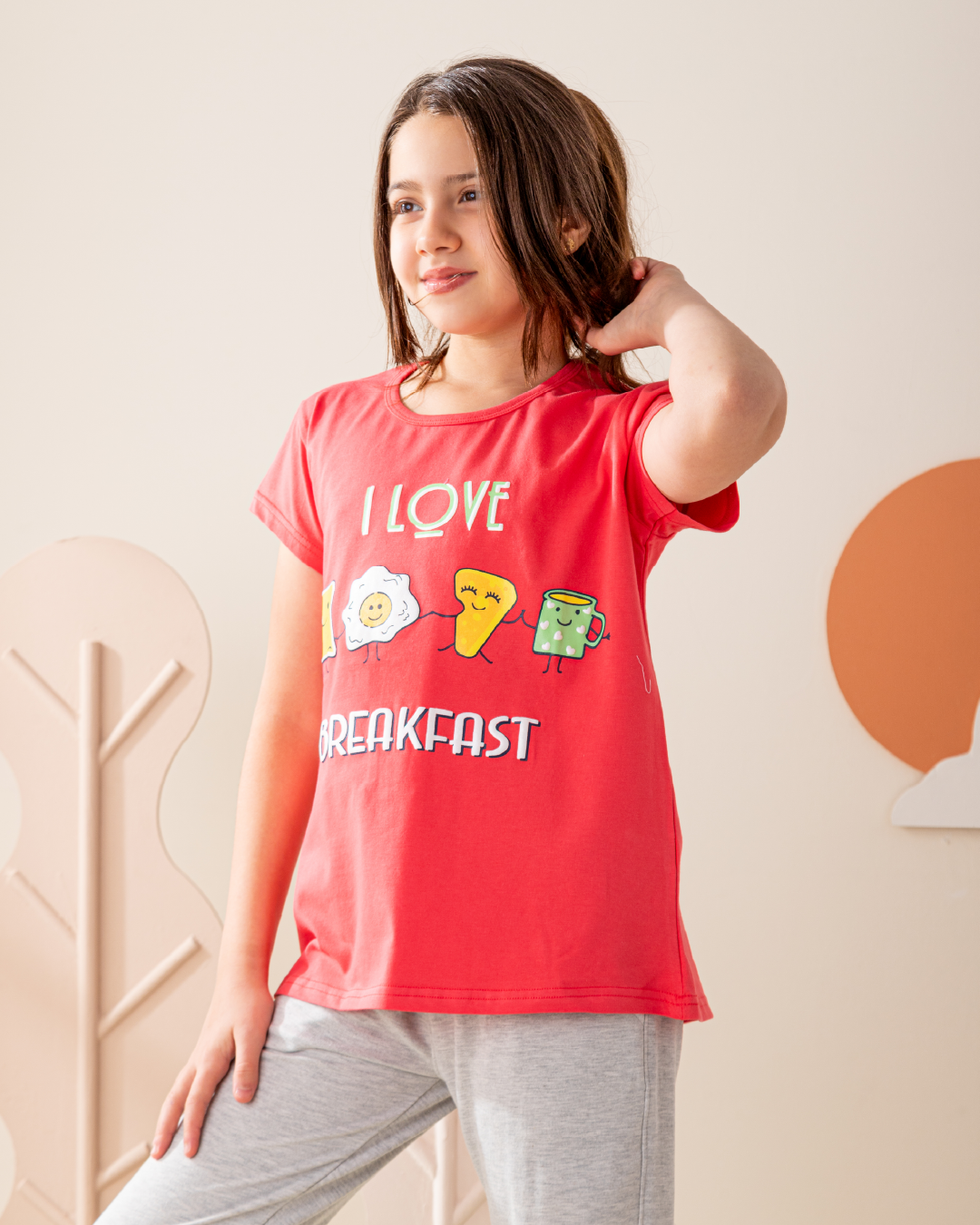 Breakfast طقم بناتي طباعه