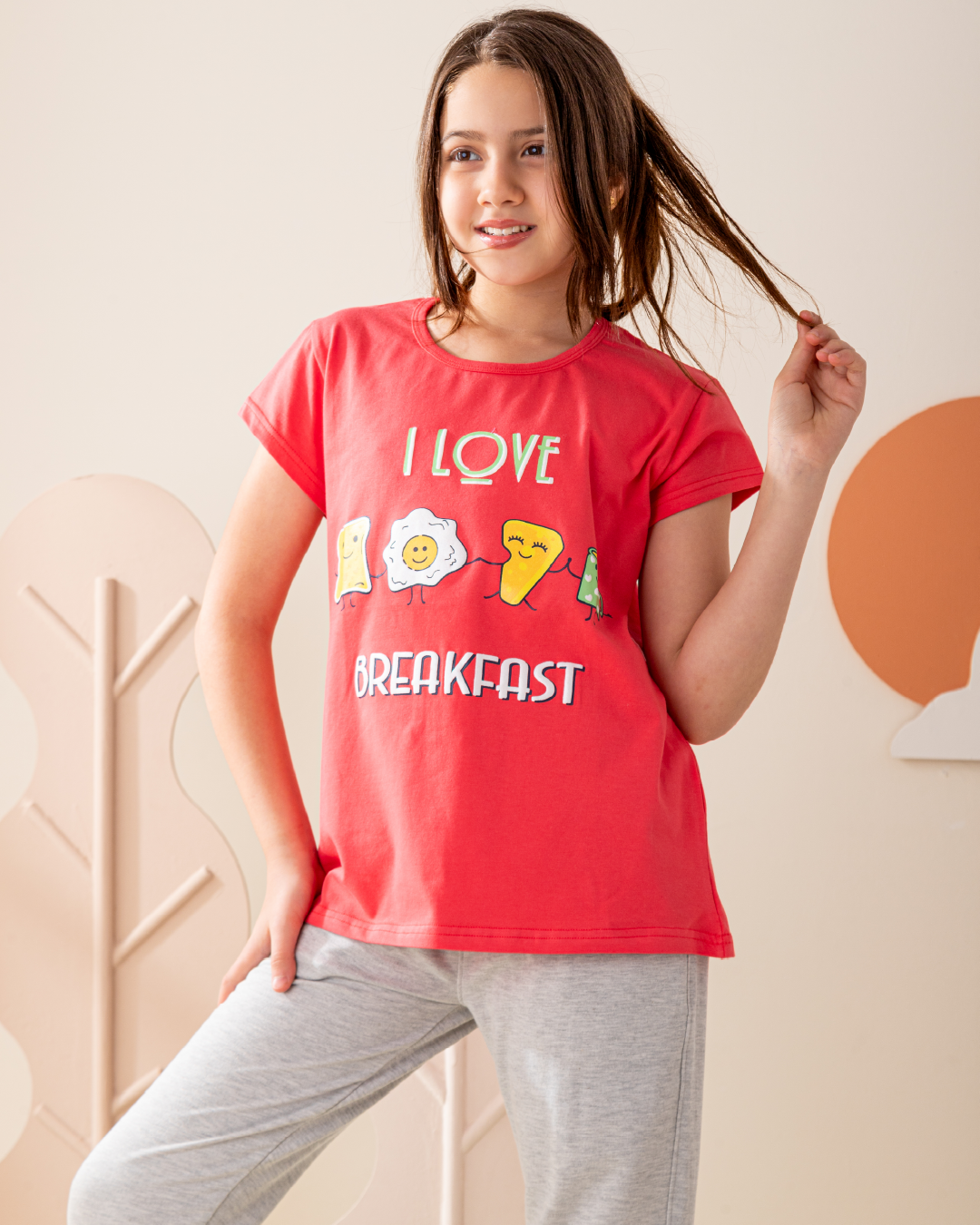 Breakfast طقم بناتي طباعه