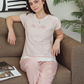 Women's pajamas half a quin long trousers pencil, embroidery, sparrow