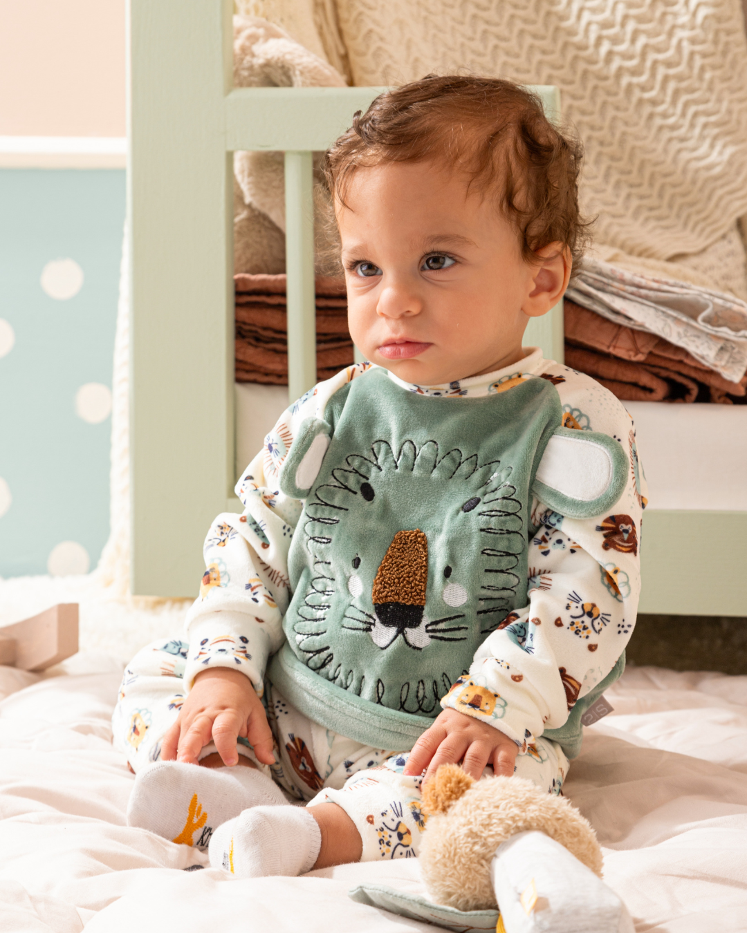 Lion Hair بيجاما بيبي اولادي قطيفة ناعمة