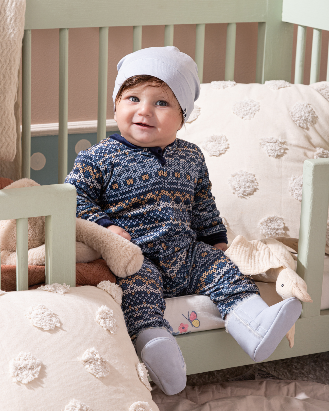 Printed Sleepsuit سالوبيت اطفالي قطيفة ناعمة مطبوع