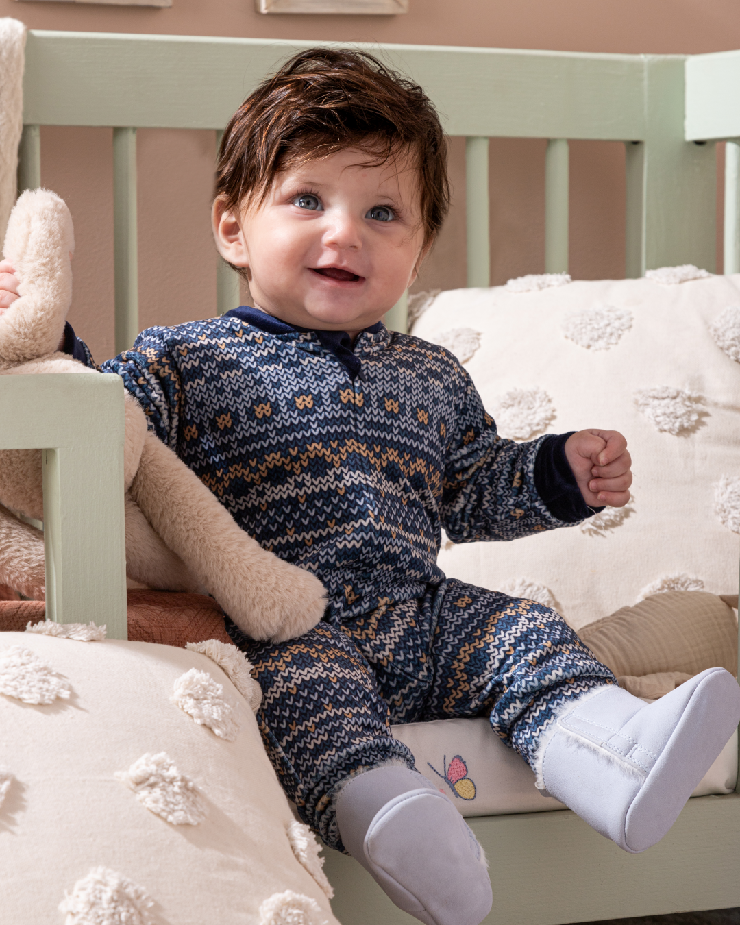 Printed Sleepsuit سالوبيت اطفالي قطيفة ناعمة مطبوع