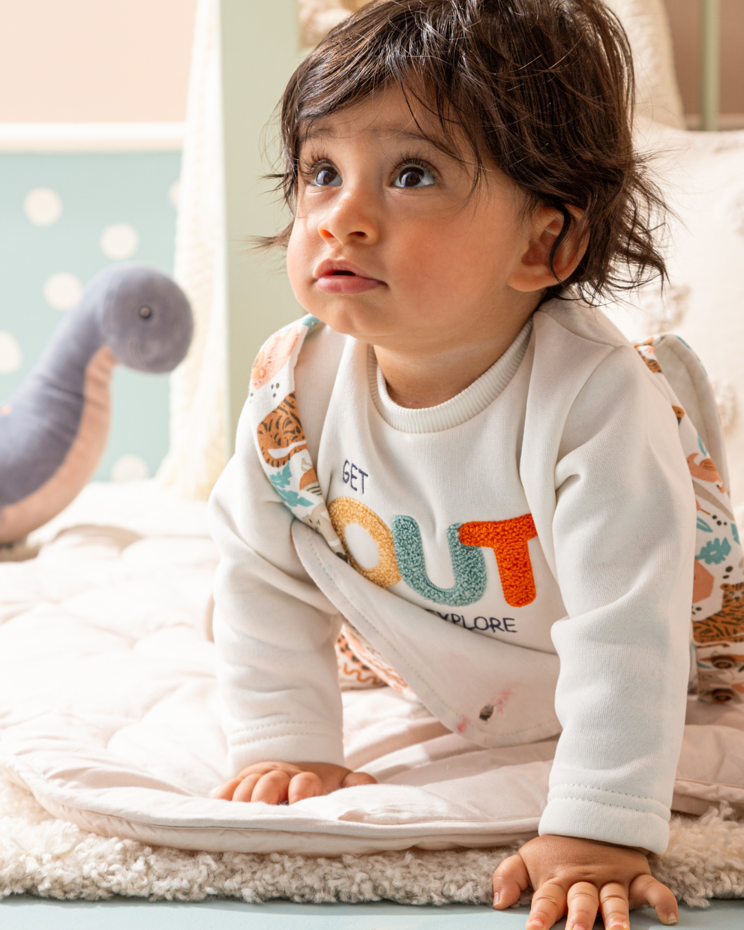 Get out and explore سالوبيت بيبي اولادي تيشرت قطعتين ميلتون قطن