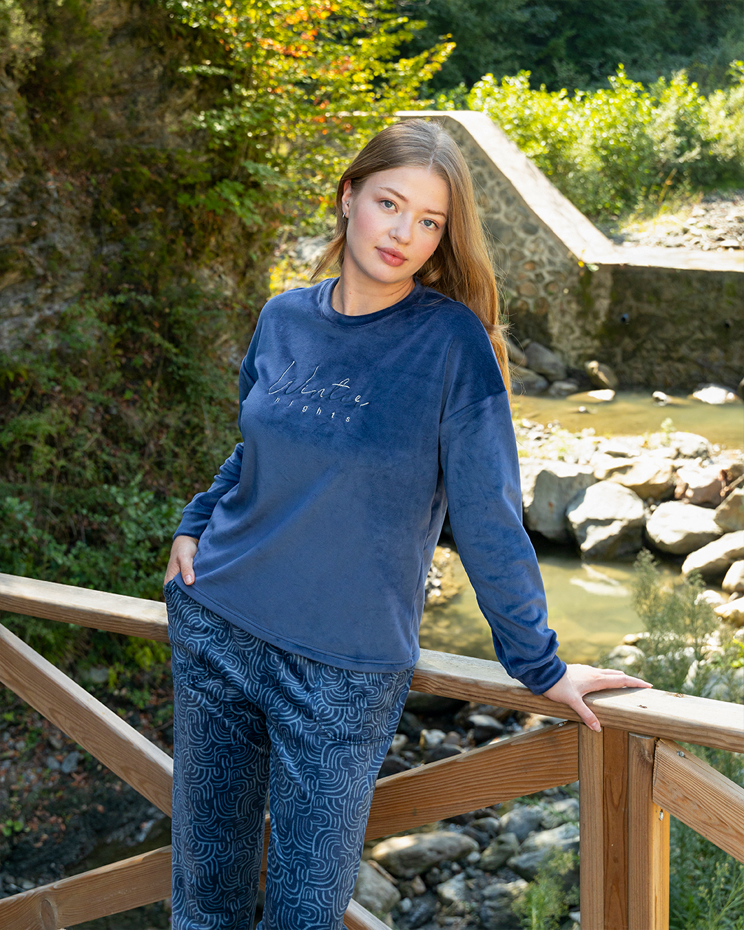 Winter Nights Women's long sleeve pajamas