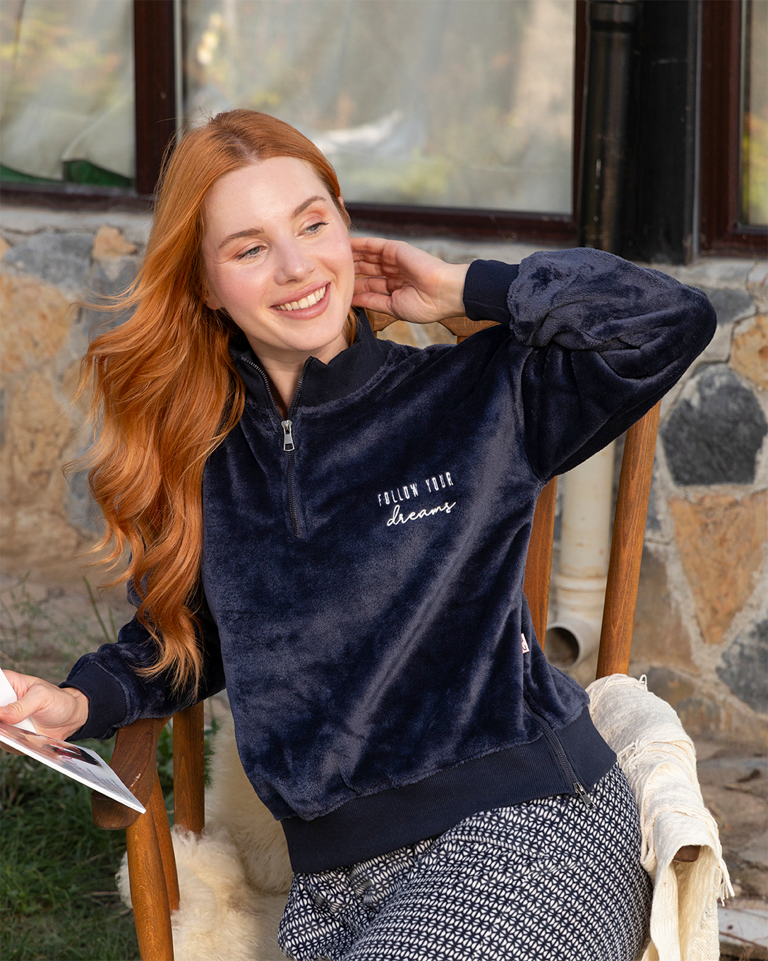 follow your dreams بيجاما حريمي كُم طويل