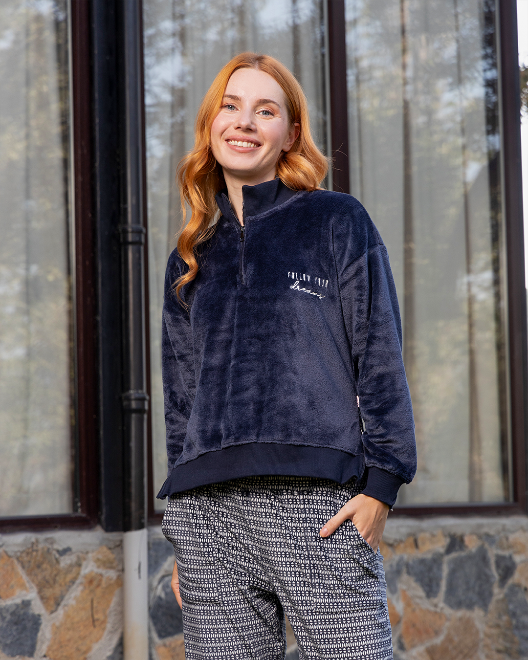 follow your dreams بيجاما حريمي كُم طويل