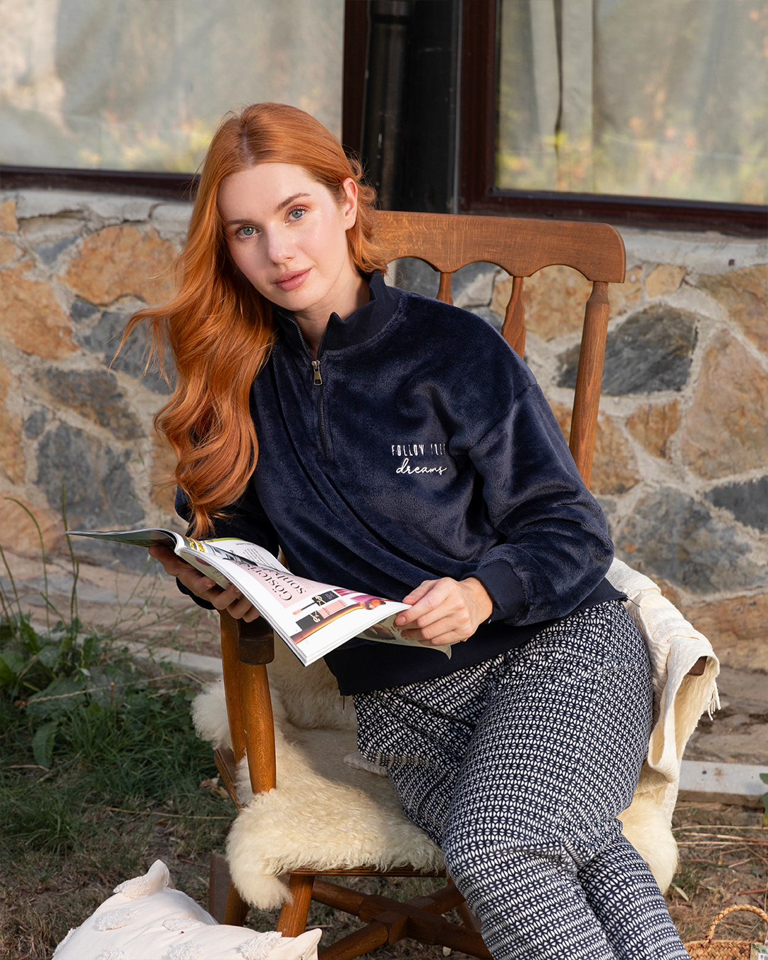 follow your dreams بيجاما حريمي كُم طويل