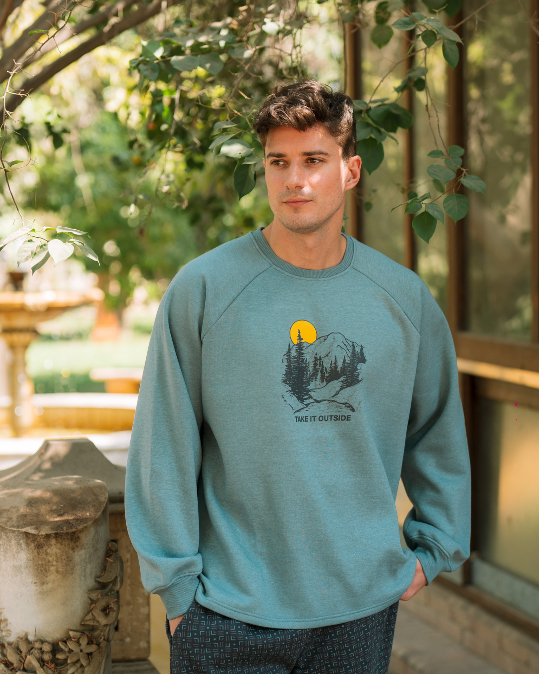 Take it Outside Men's Milton Solid Printed Pajamas