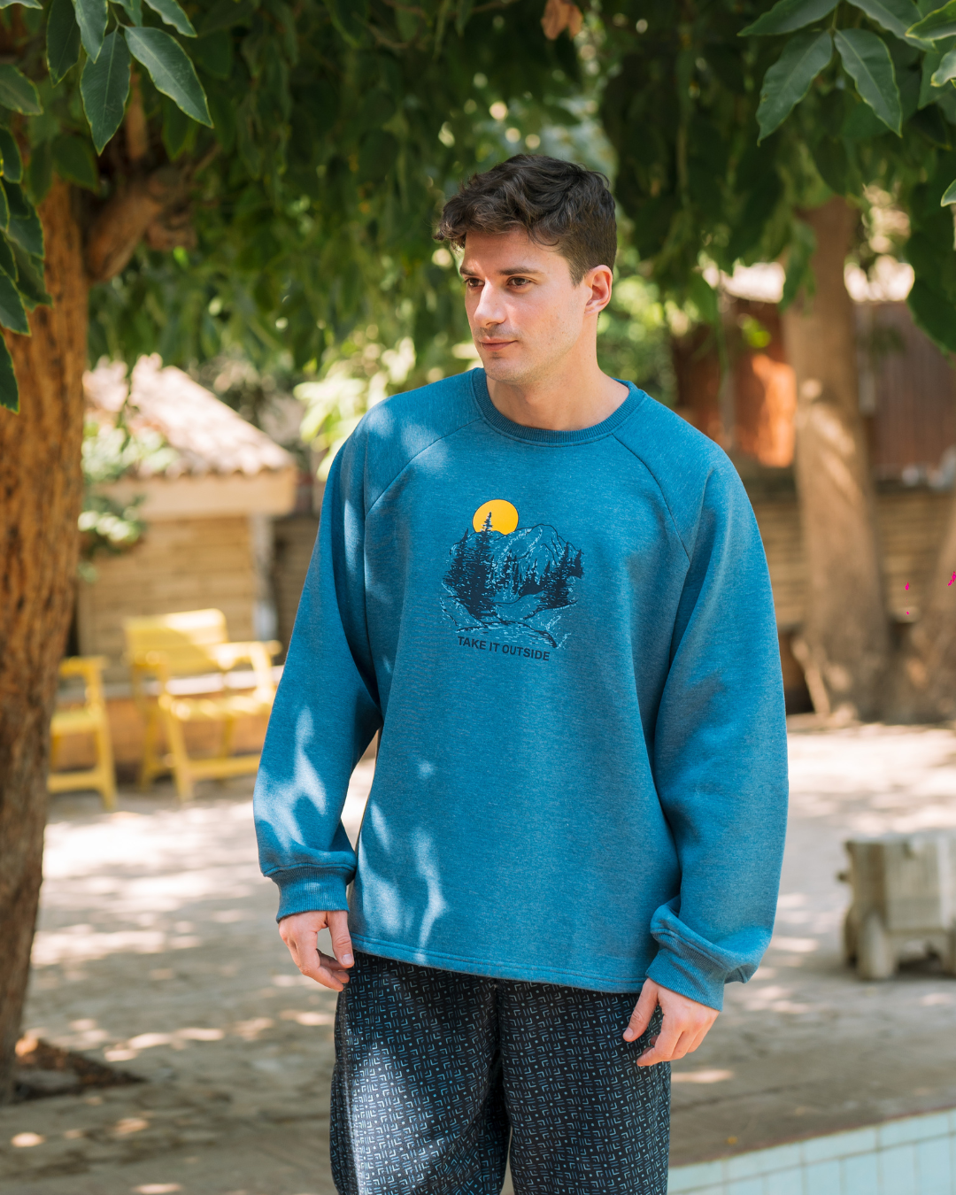 Take it Outside Men's Milton Solid Printed Pajamas