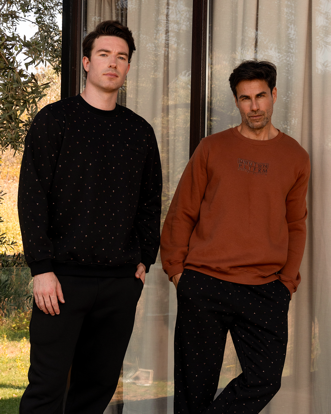 Down Town Platform Men's Long Sleeve Pajamas