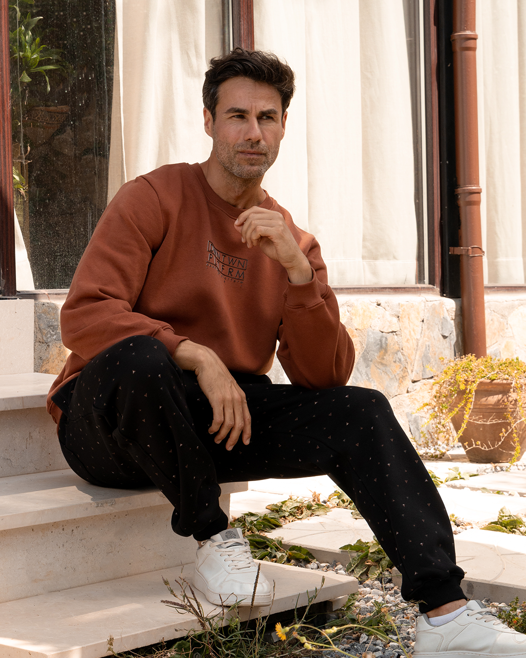 Down Town Platform Men's Long Sleeve Pajamas