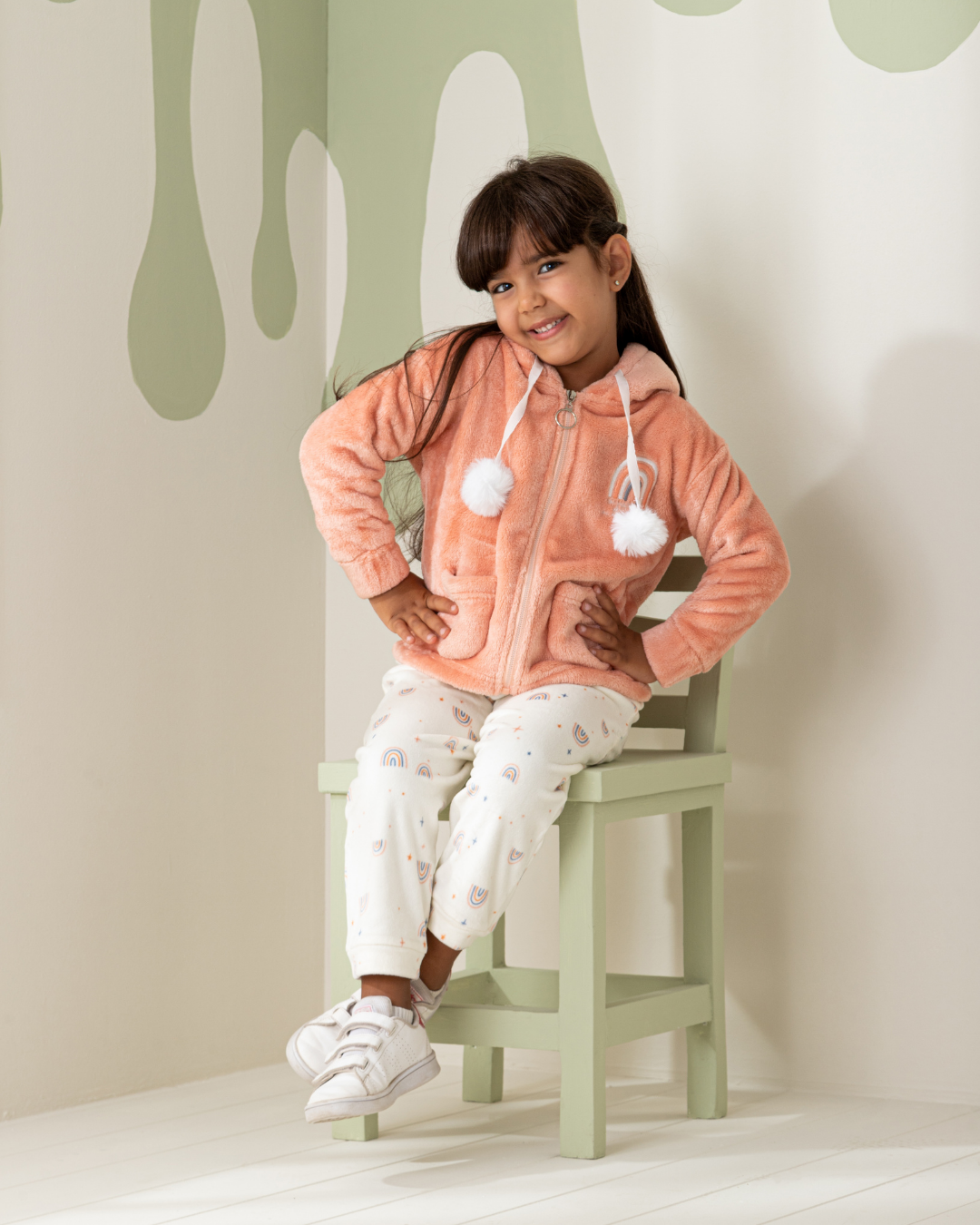 Rainbow Girls' Pajamas Long Sleeve Jacket