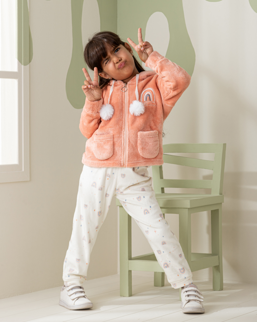 Rainbow Girls' Pajamas Long Sleeve Jacket