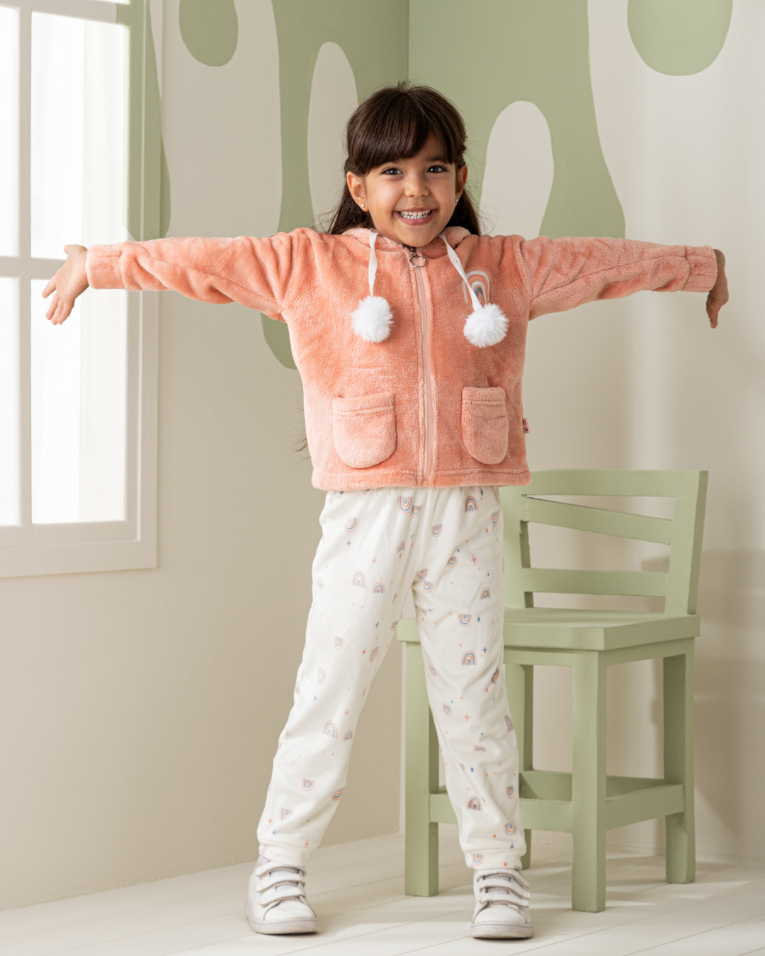 Rainbow Girls' Pajamas Long Sleeve Jacket