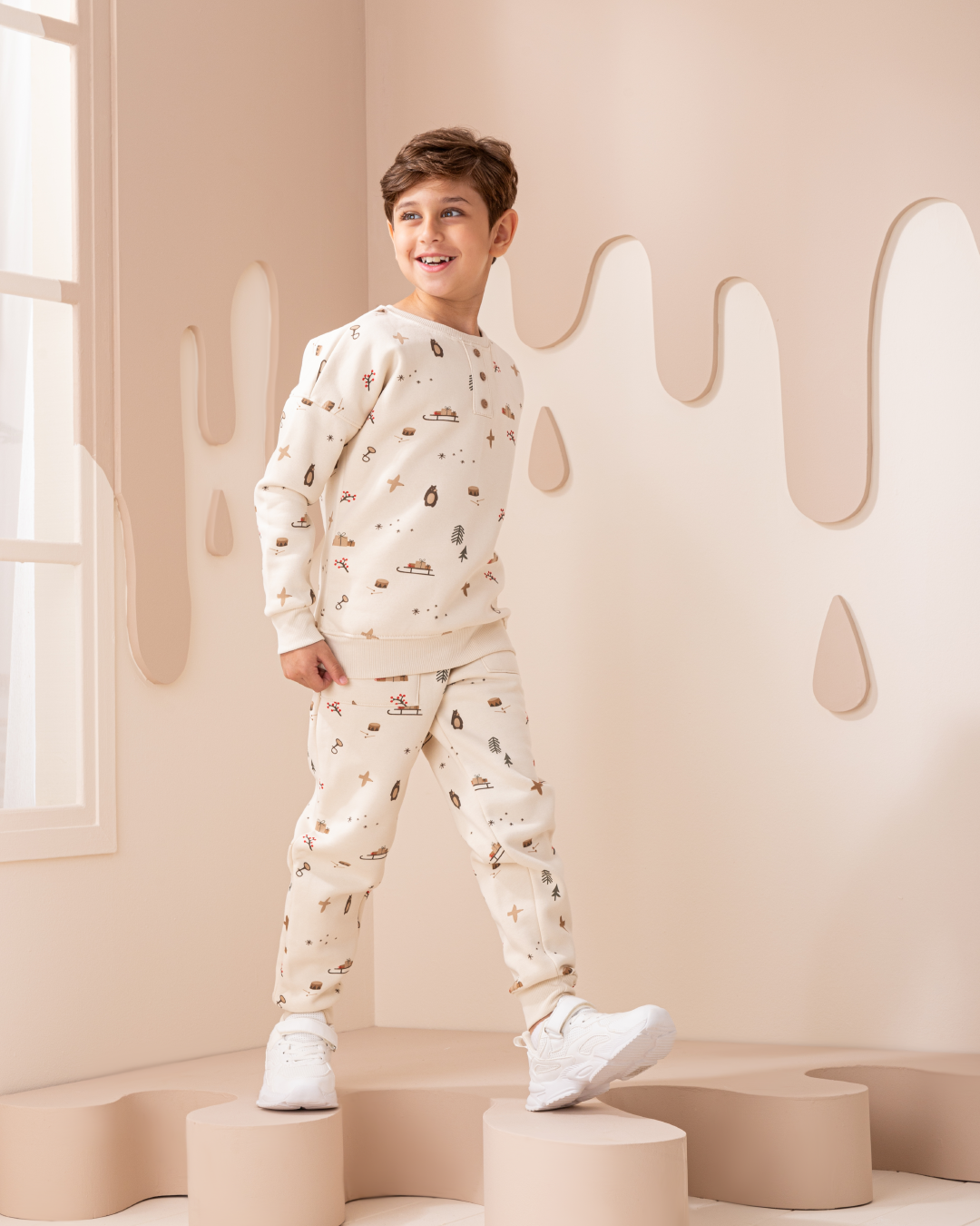 Holiday festival boys long sleeve pajamas