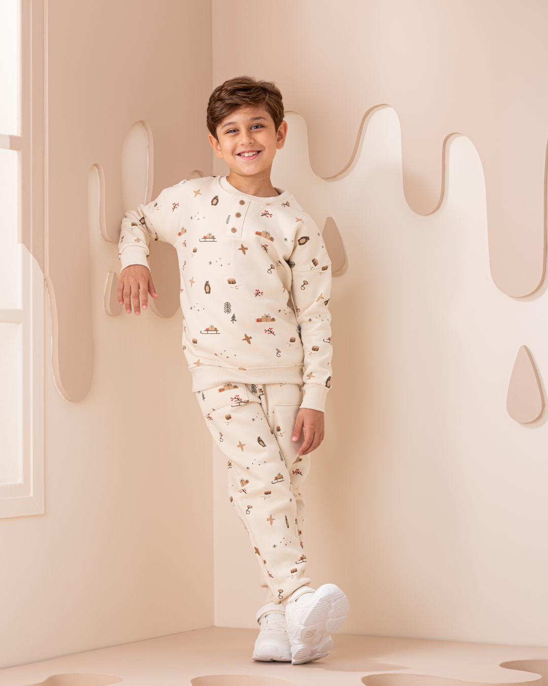 Holiday festival boys long sleeve pajamas