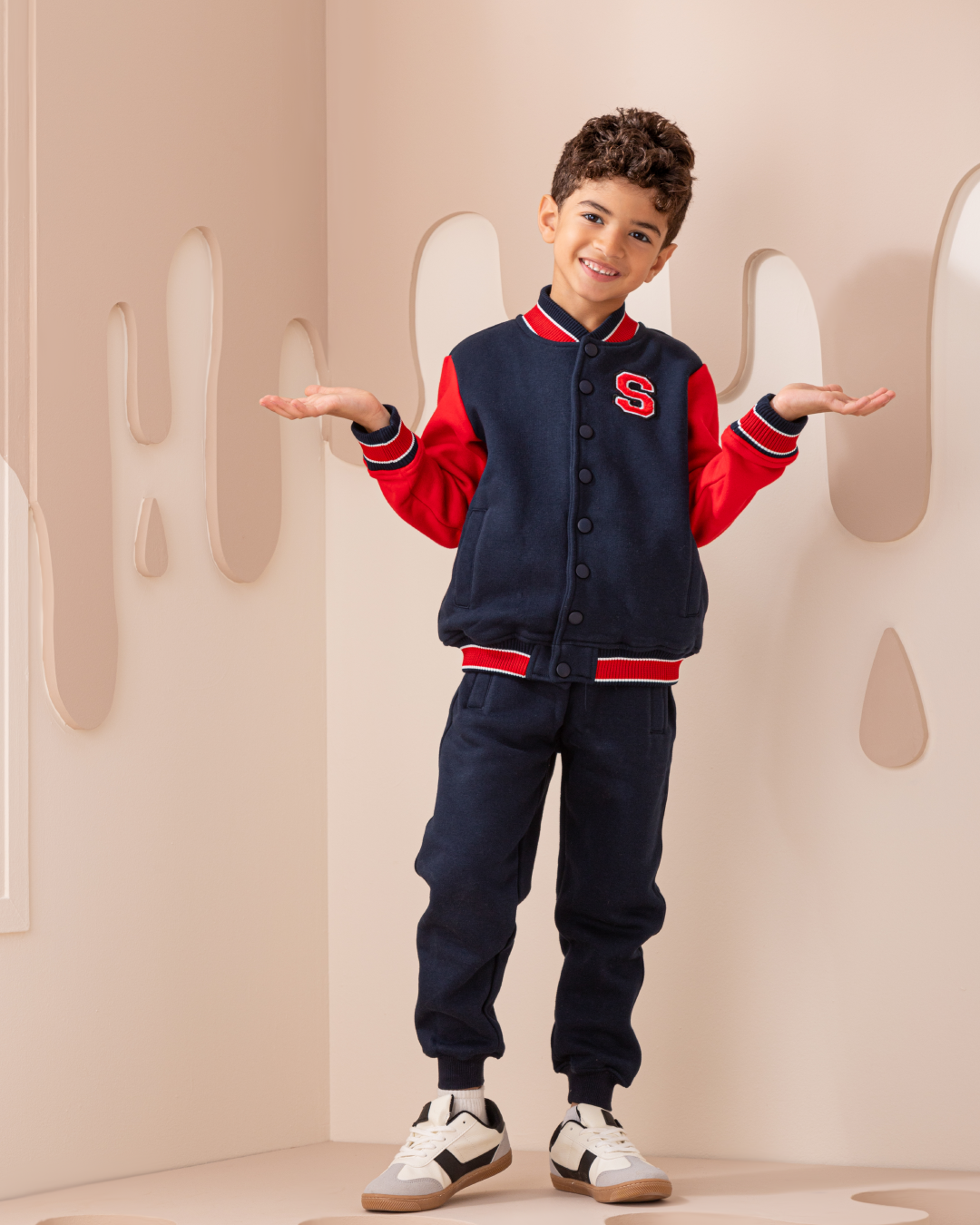 Basball Jacket with sweatpant بيجاما اولادي بكباسين