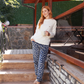 Good Night Women's Polar Zigzag Pajama Top and Cotton Velvet Pants