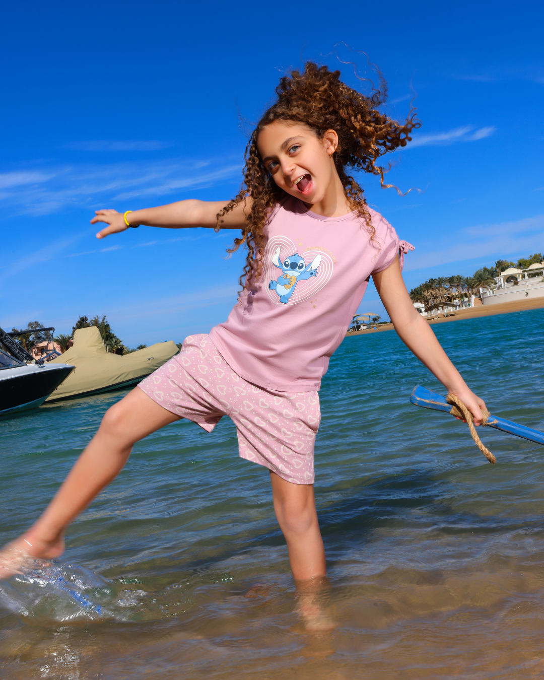 Stitch heart 2 girls pajamas