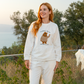 Sleepy brown bear women's long sleeve pajamas
